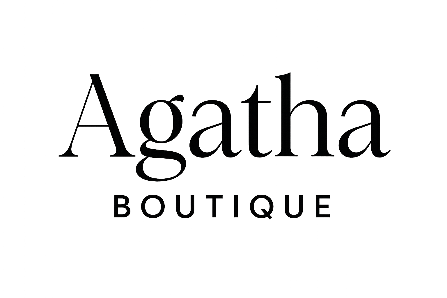 creami un logo professionale senza sfondo per uno store fashion da donna deve contenere le parole "Agatha Boutique"